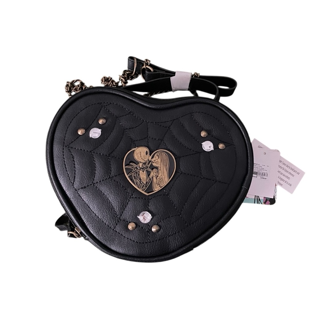 Disney Nightmare Before Christmas Jack And Sally Heart Crossbody Purse Bag NWT
